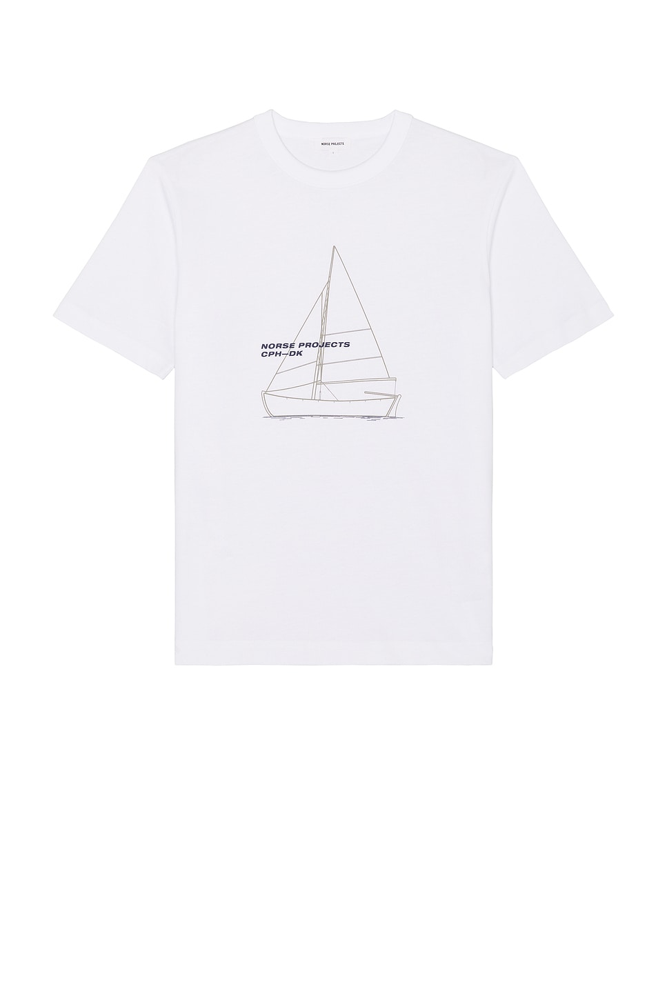 

Футболка с принтом в виде лодки из органического хлопка Holger Norse Projects, white