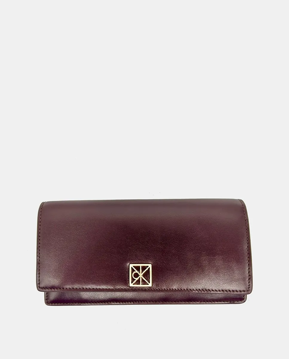 

Большой двухсекционный кошелек Calvin Klein, бордовый