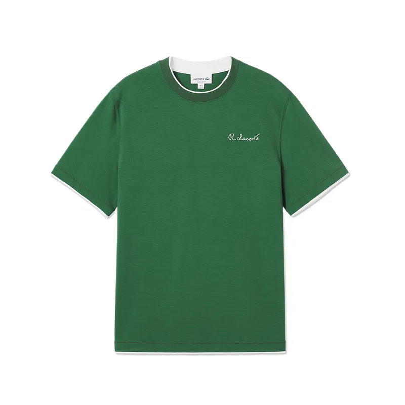 Футболка мужская с круглым вырезом, прямой крой LACOSTE, 132/Crocodile Green