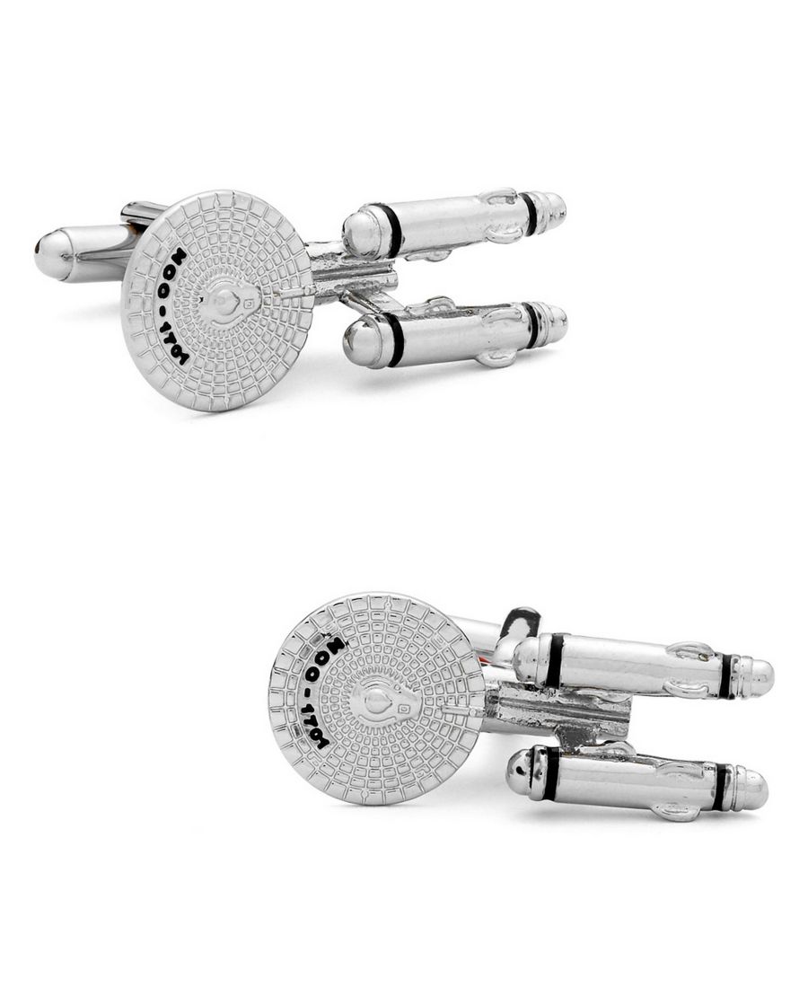 

Запонки с изображением звездолета Энтерпрайз из Звездного пути Cufflinks Inc, Silver