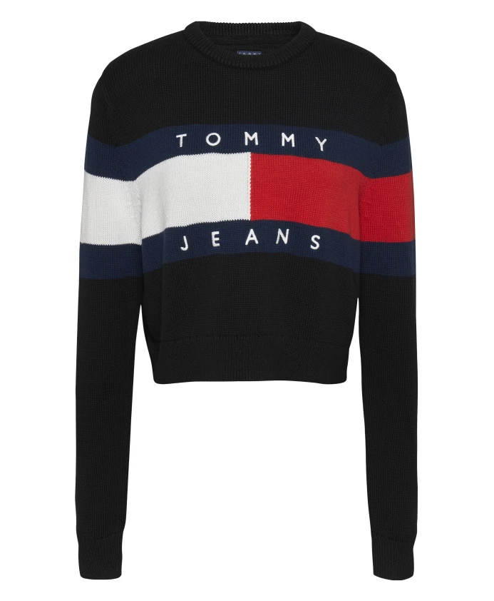

Свитер с цветовыми блоками Tommy Jeans, черный
