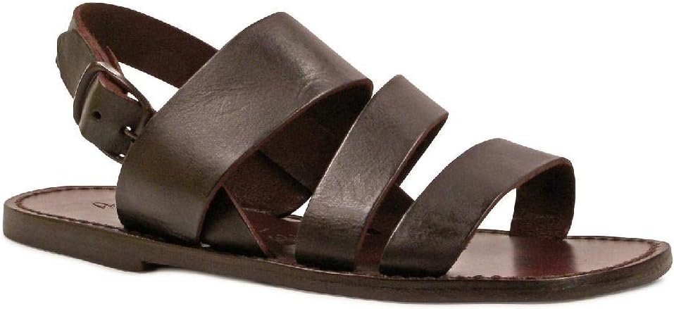 

Джанлука - Мастера по работе с кожей. Коричневые кожаные сандалии ручной работы из Италии для мужчин Gianluca - L'artigiano del cuoio, темно-коричневый