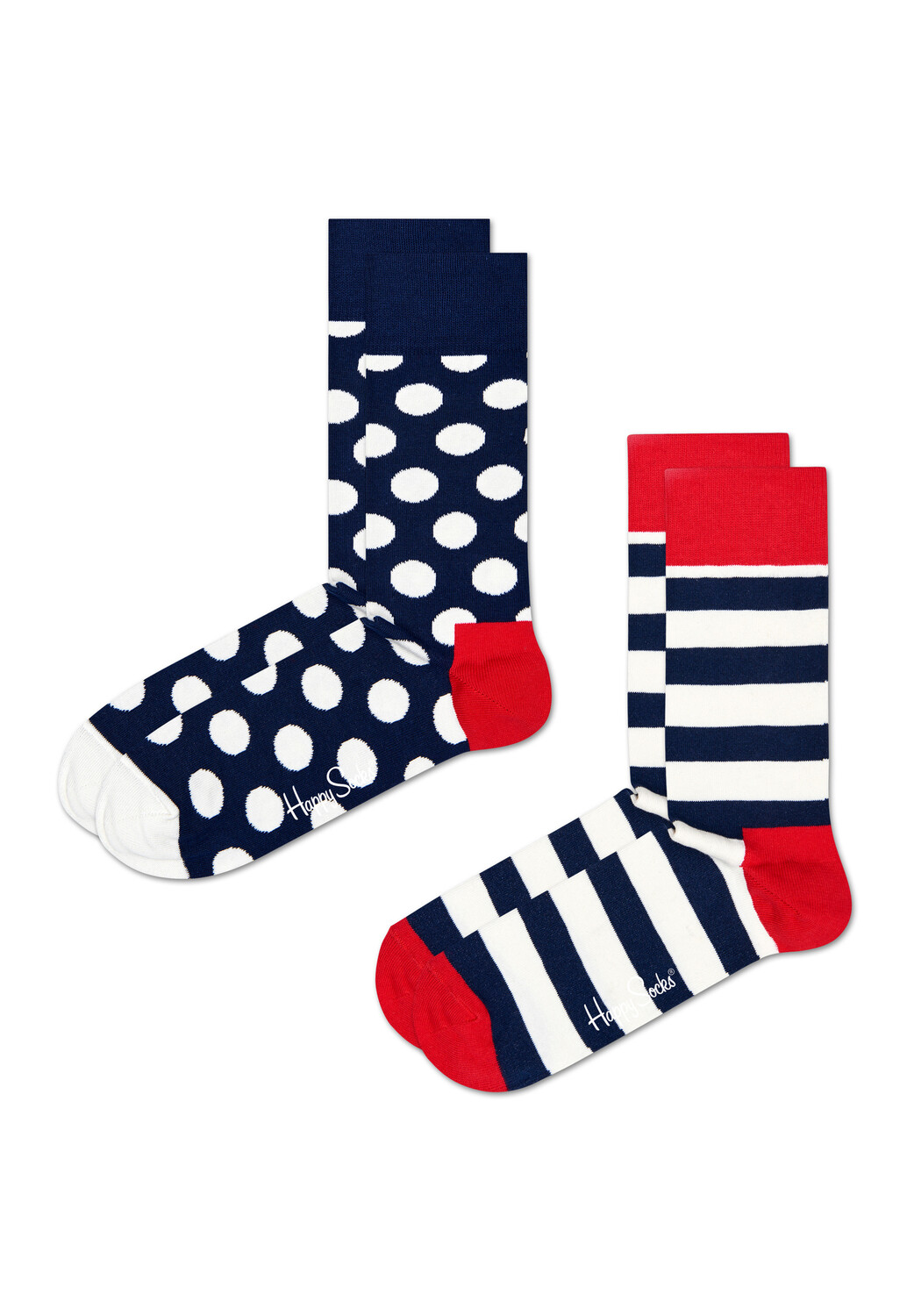 

Носки Happy Socks 2 Pack Classic Big Dot Socks, цвет dark blue, white, red