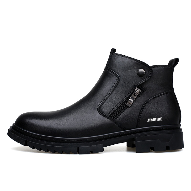 

King Jinmai Унисекс зимние черные угги на меху, цвет Black Winter Fleece-Lined