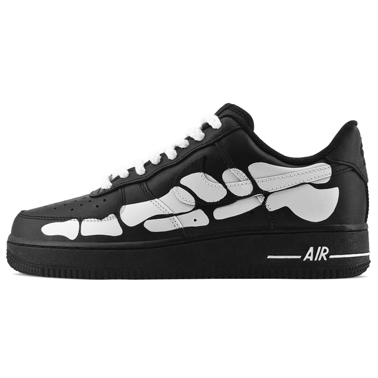 

Кроссовки Nike Air Force 1 Skateboarding Shoes Unisex Low-top Black/silver, черный/серебряный