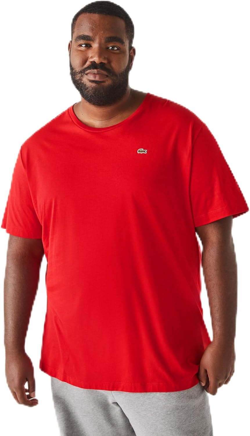 

Мужская классическая футболка Lacoste с круглым вырезом, коротким рукавом и свободным кроем, большого размера., Red, Красный, Мужская классическая футболка Lacoste с круглым вырезом, коротким рукавом и свободным кроем, большого размера., Red