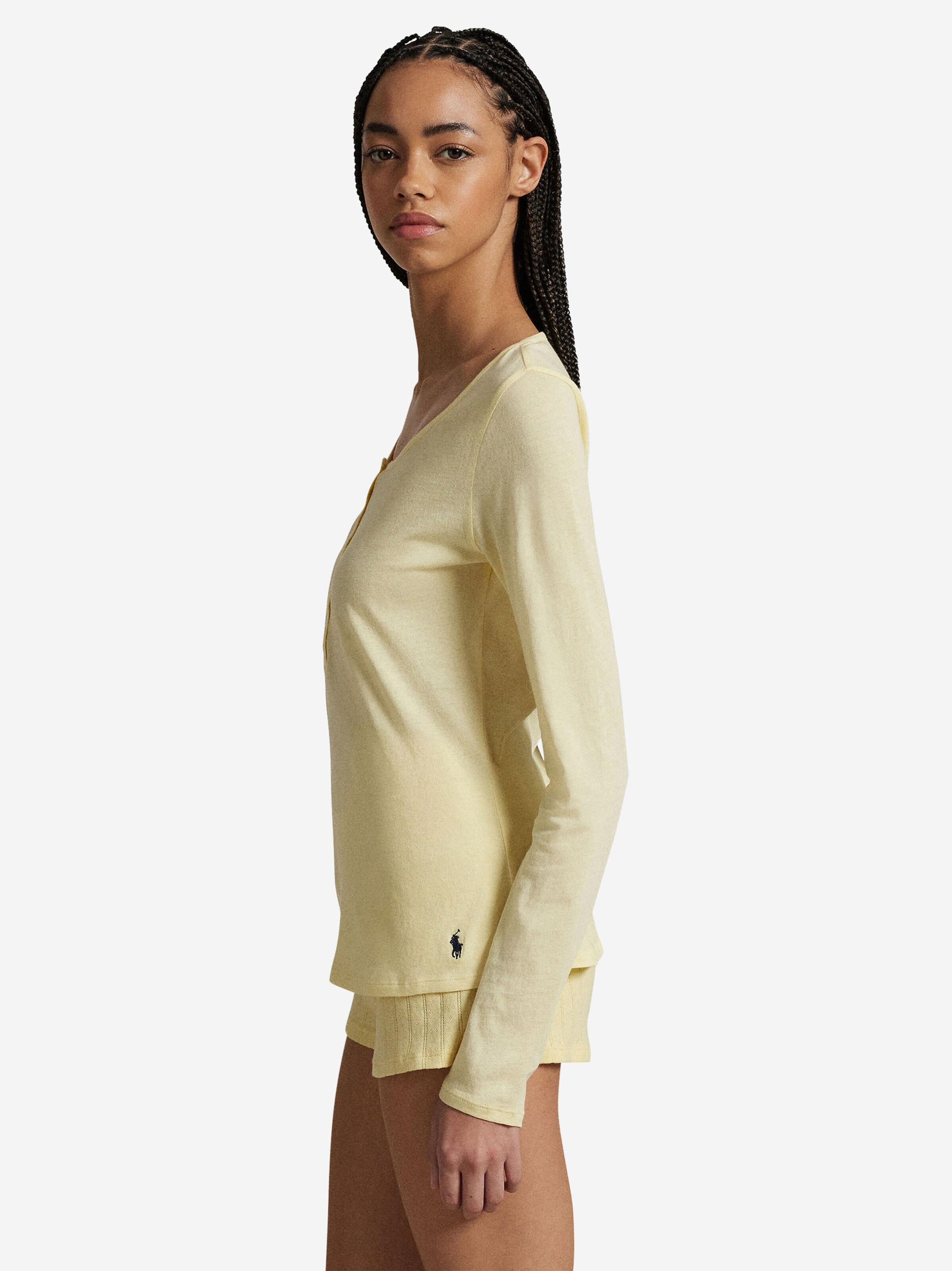 Polo Ralph Lauren Лонгслив 'Whisper Weight Cotton' в светло-желтом цвете — фото 3