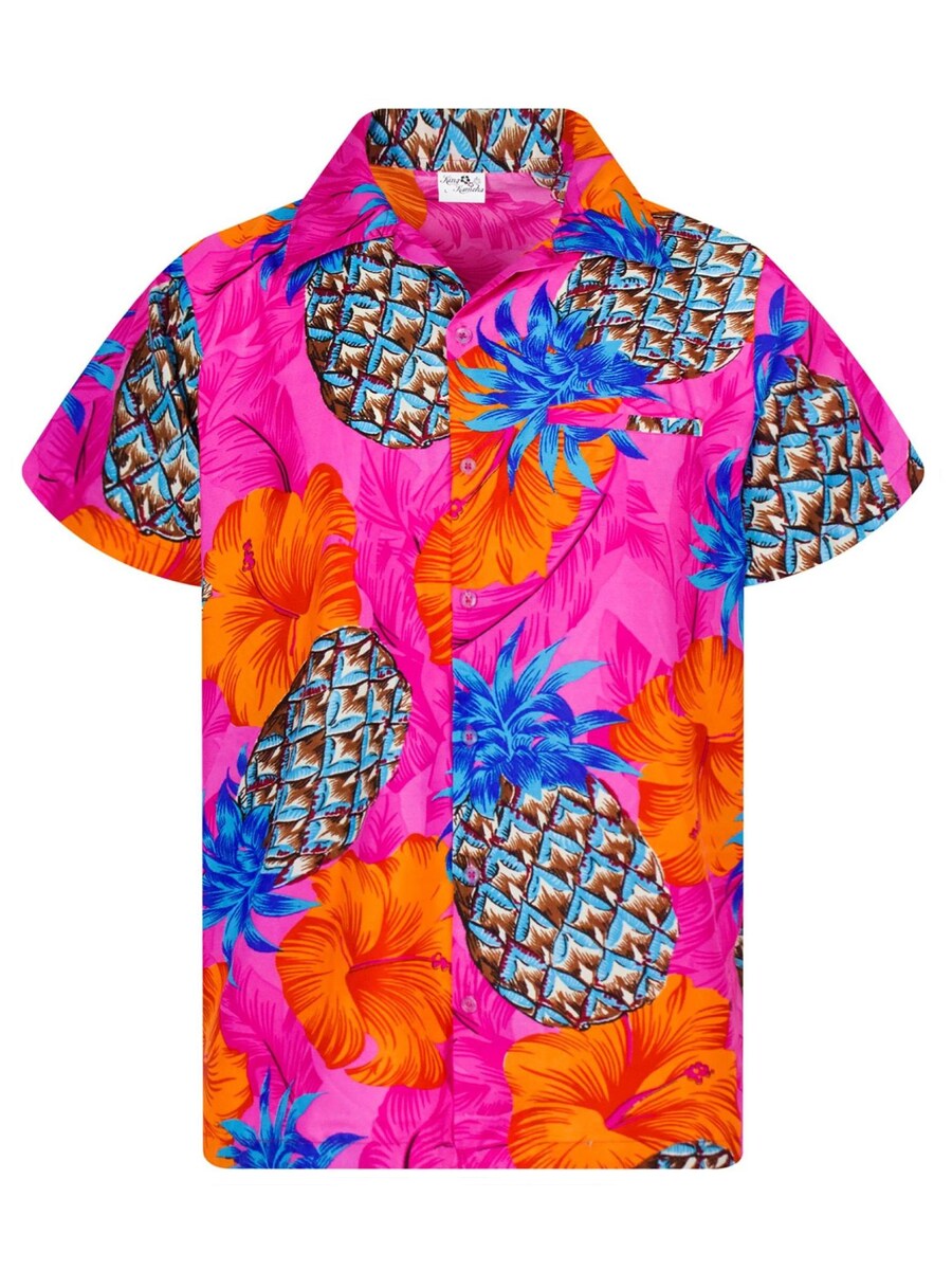 

Рубашка King Kameha Pineapple Hibiscus Shadow Line, розовый