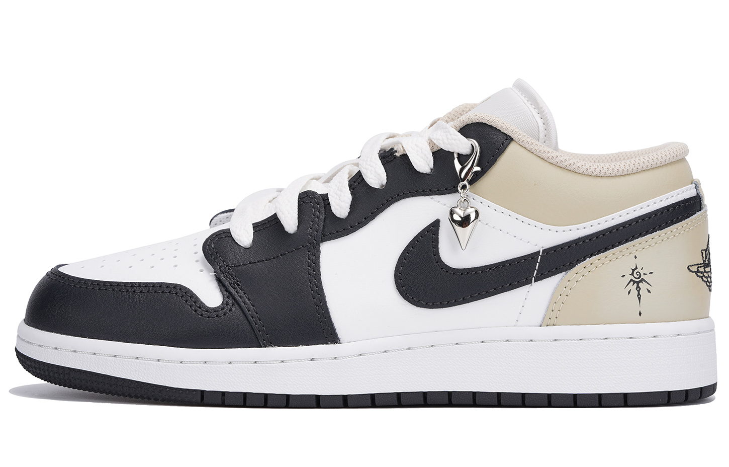 

Air 1 нескользящие устойчивые к истиранию низкие детские баскетбольные кроссовки Black для подростков Jordan, серый/белый