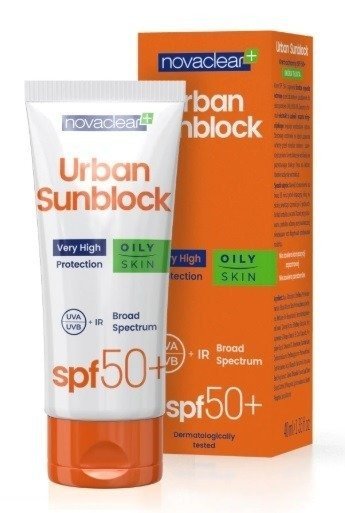 

NovaClear Urban Sunblock Защитный крем для жирной кожи SPF 50+ 40мл