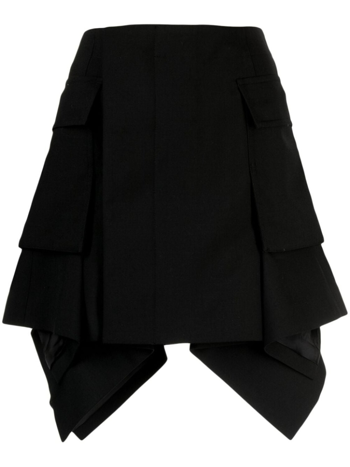 

sacai асимметричная юбка мини с завышенной талией, черный