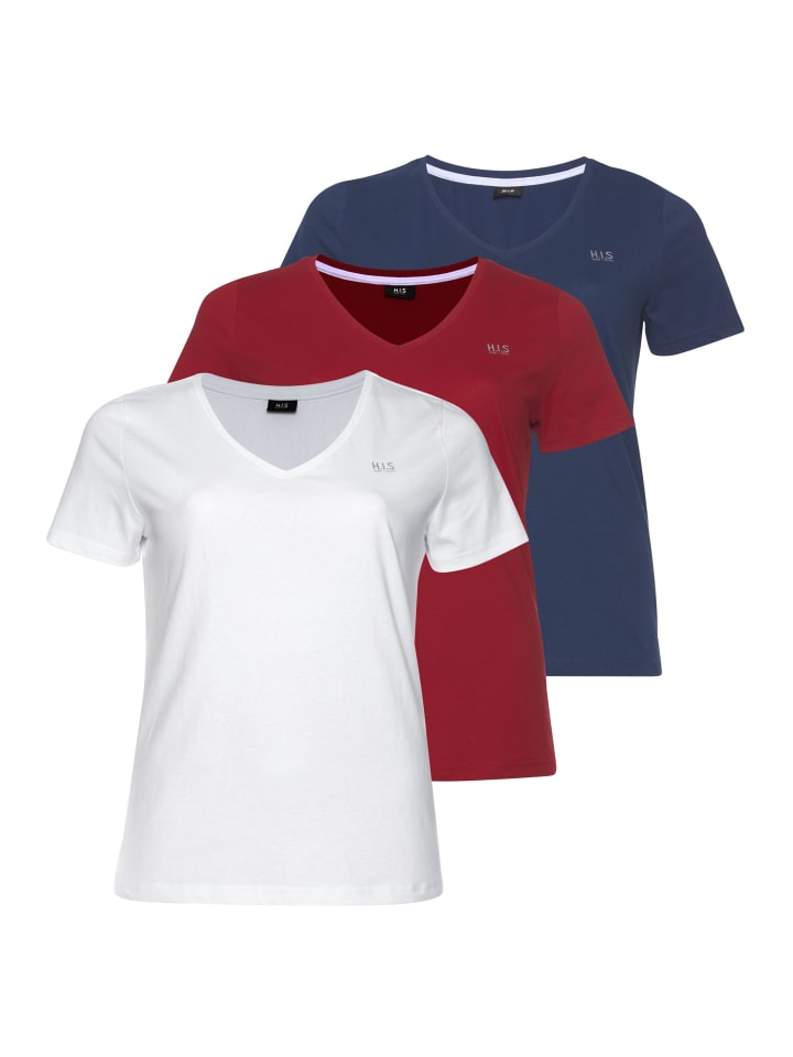 

Футболка темно-синего, белого и красного цветов H.I.S., Красный, Футболка темно-синего, белого и красного цветов H.I.S.