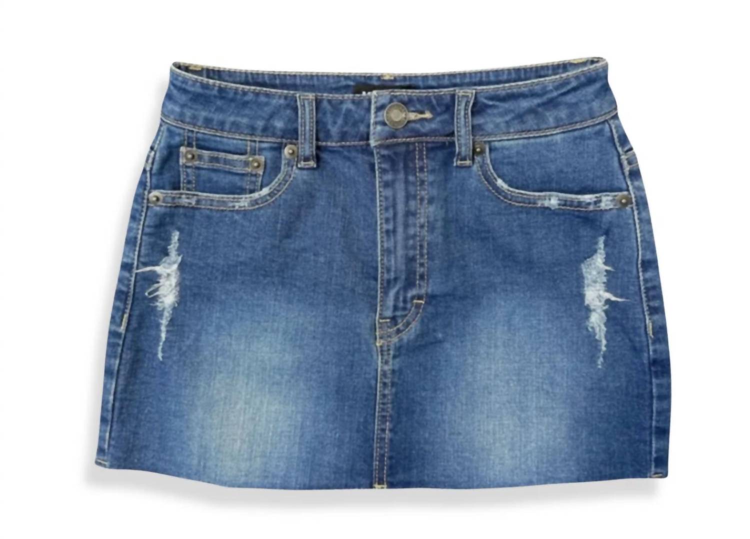 

Юбка Miami для подростков в среднем оттенке денима KatieJnyc, Mid Wash
