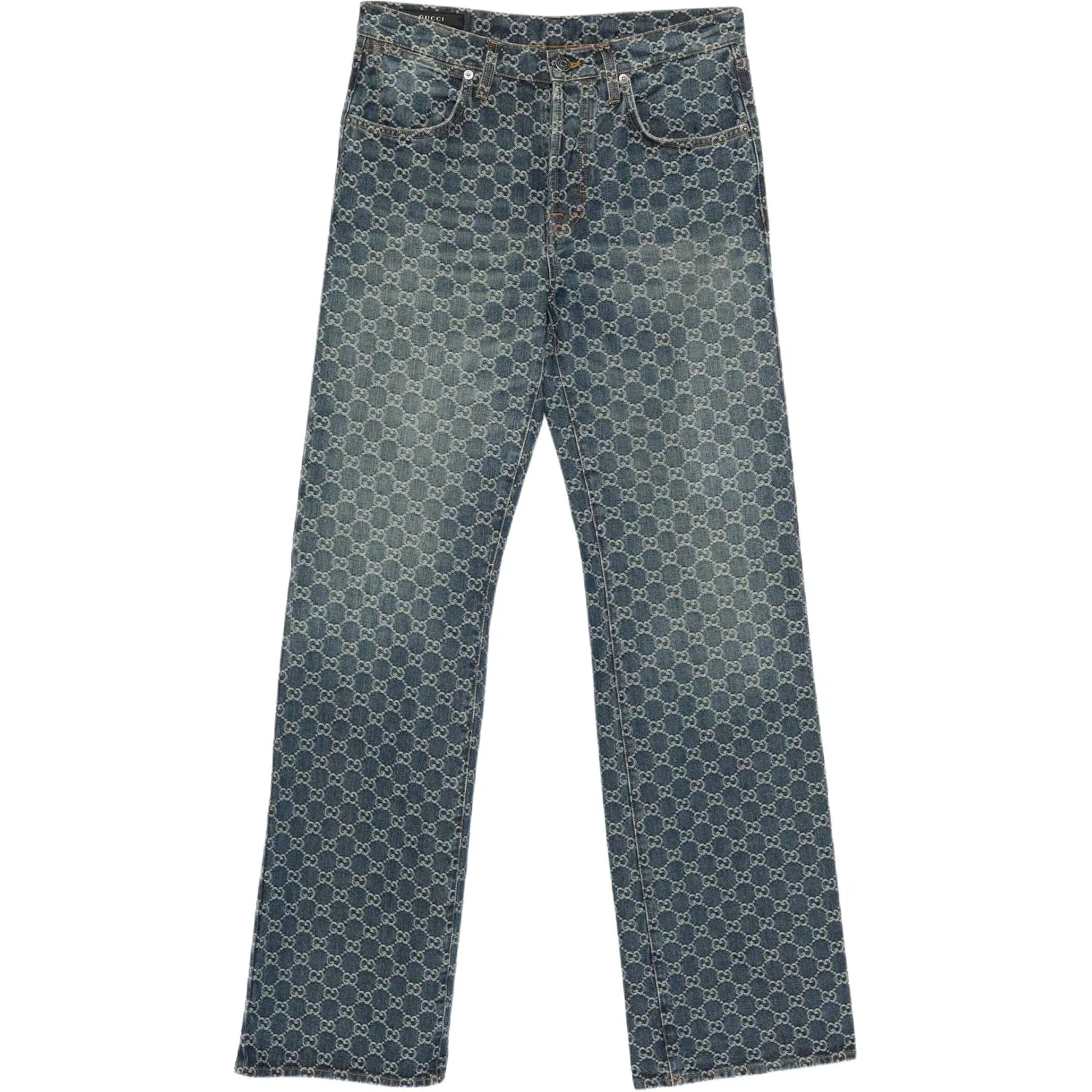 Джинсы GUCCI с монограммой, Blue