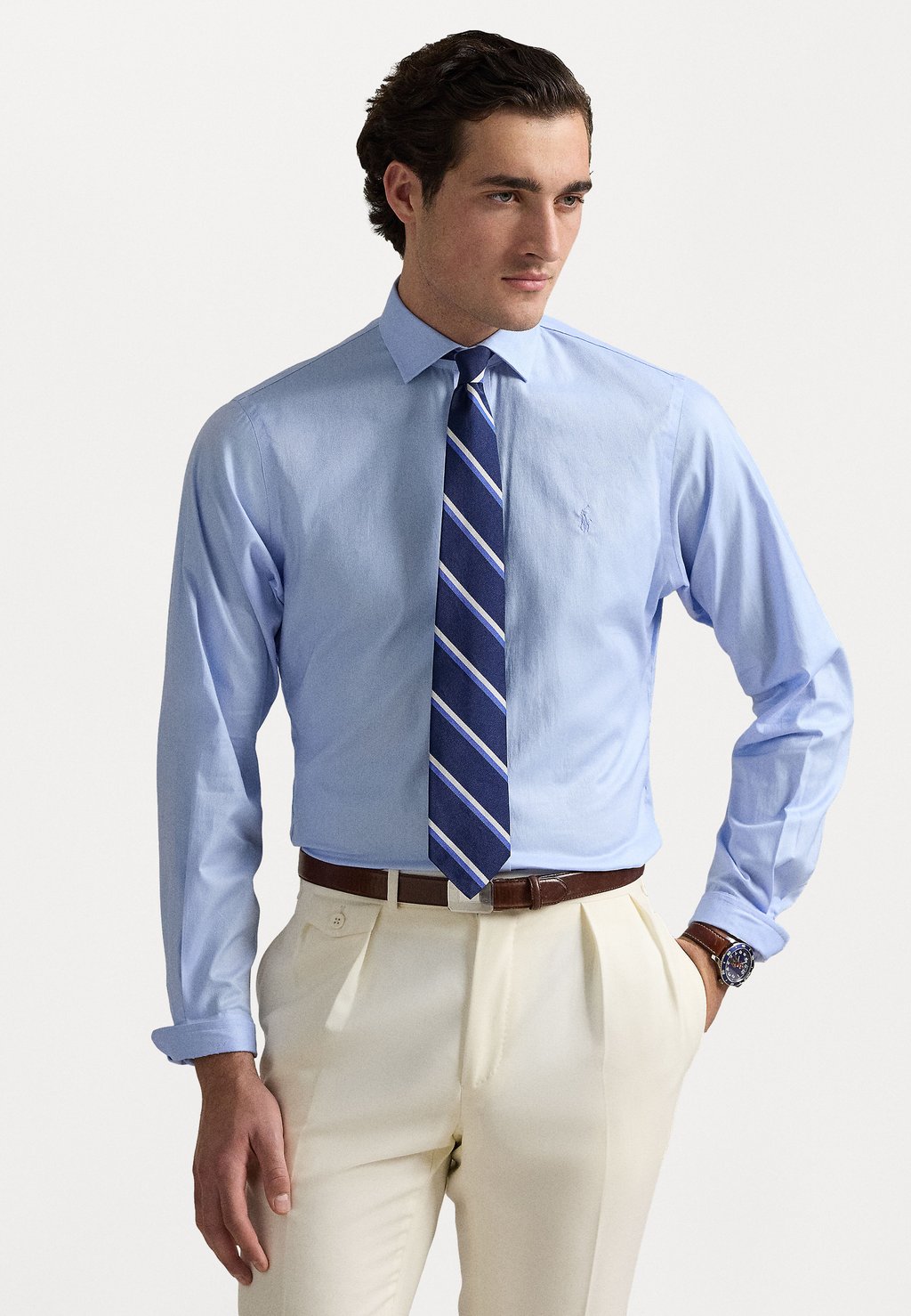 

Классическая рубашка CUSTOM FIT TEXTURED SHIRT Polo Ralph Lauren, светло-голубой