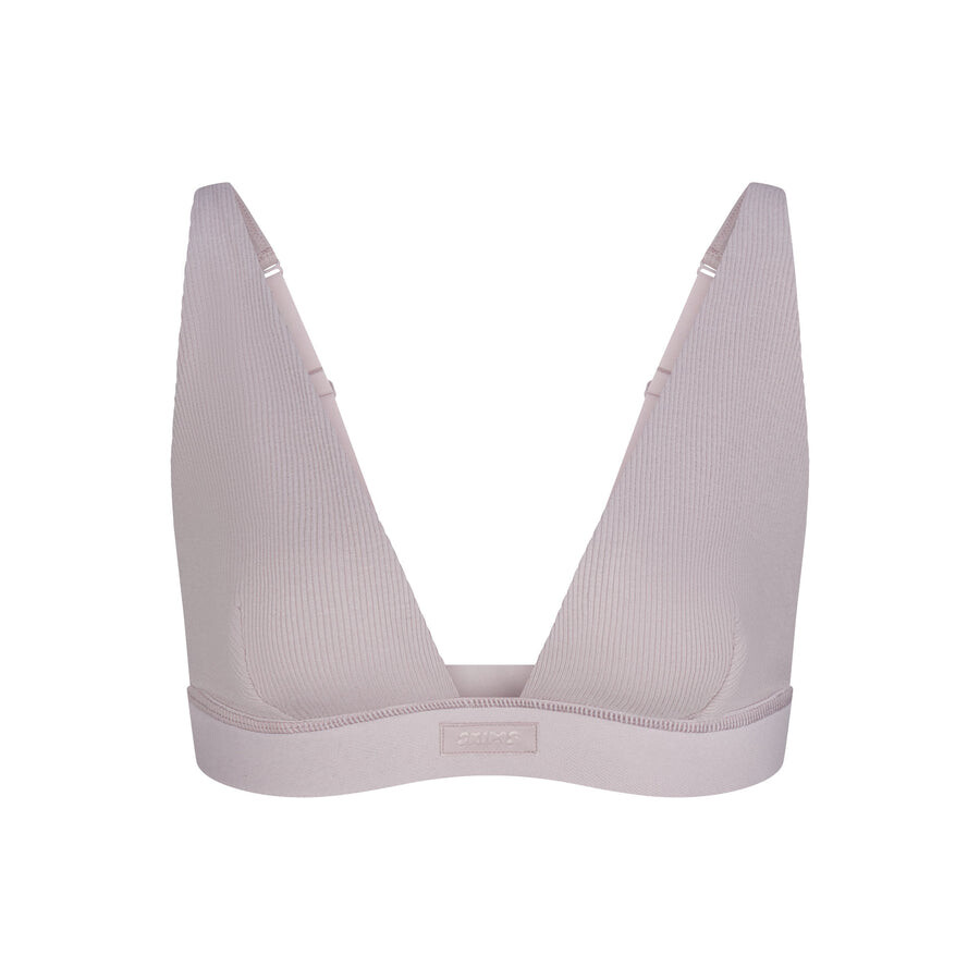 

Бюстгальтер с глубоким вырезом SKIMS Cotton Rib, цвет Oyster