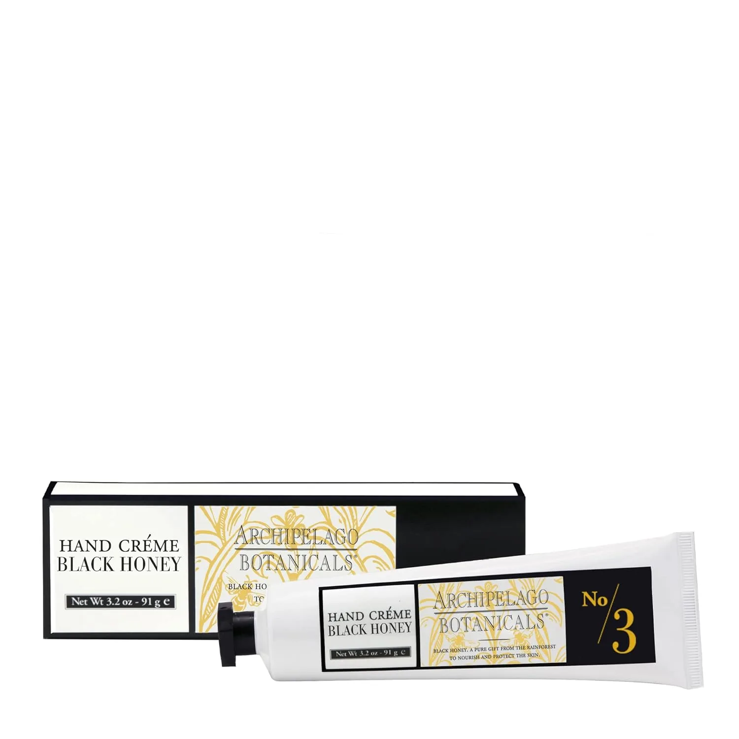 Крем для рук Archipelago Botanicals Black Honey, насыщенный и слегка ароматизированный лосьон для сухой кожи, кутикулы и огрубевших участков, с высококачественными растительными экстрактами (95 г) 90.72 г (1 шт.), black
