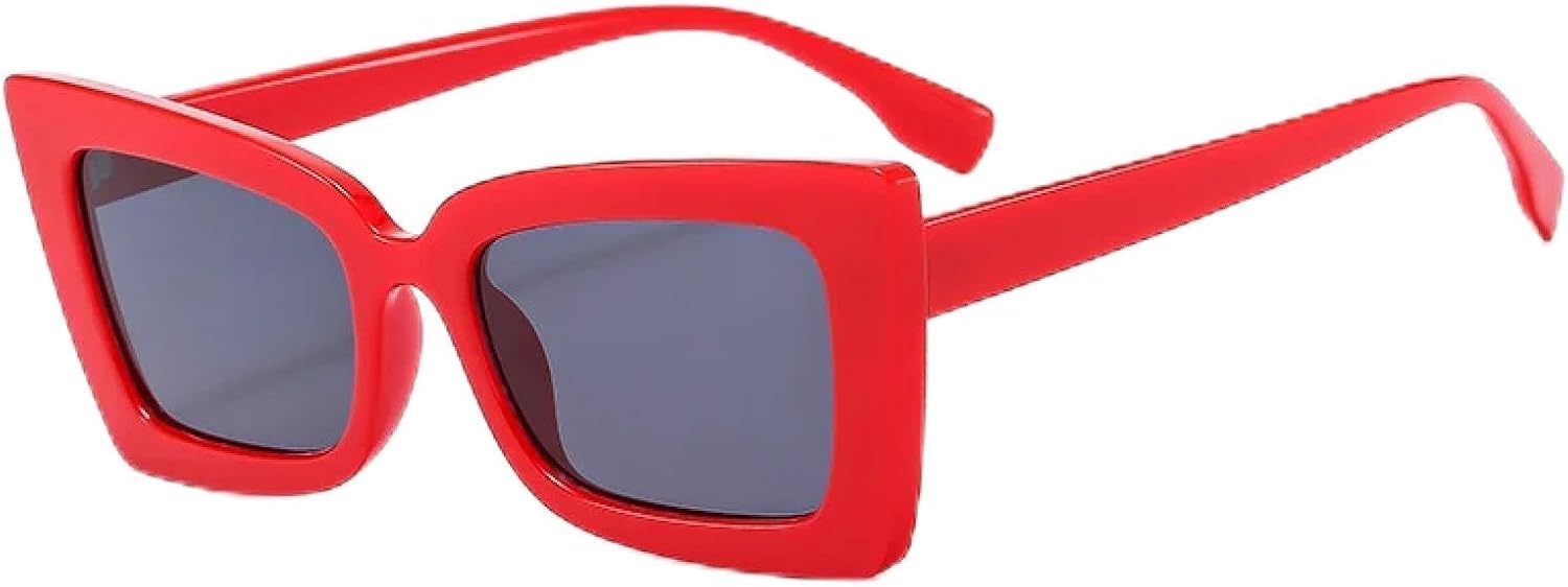 

Модные классические солнцезащитные очки «кошачий глаз» для женщин и мужчин, для активного отдыха, путешествий и вождения, с защитой от УФ-излучения UV400 TKKTLLT, Red Gray