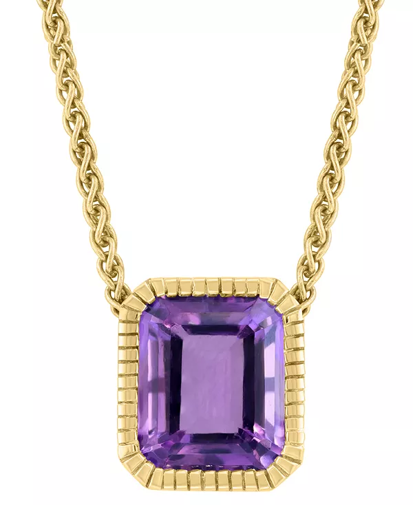 

Ожерелье с подвеской Effy с цитрином (5-7/8 карата) из 14-каратного золота на серебре, 17 дюймов + удлинитель 1 дюйм (также из аметиста) Effy Collection, amethyst