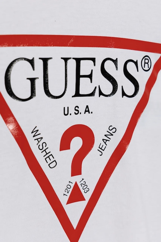 Детская хлопковая футболка Guess, белый — фото 4