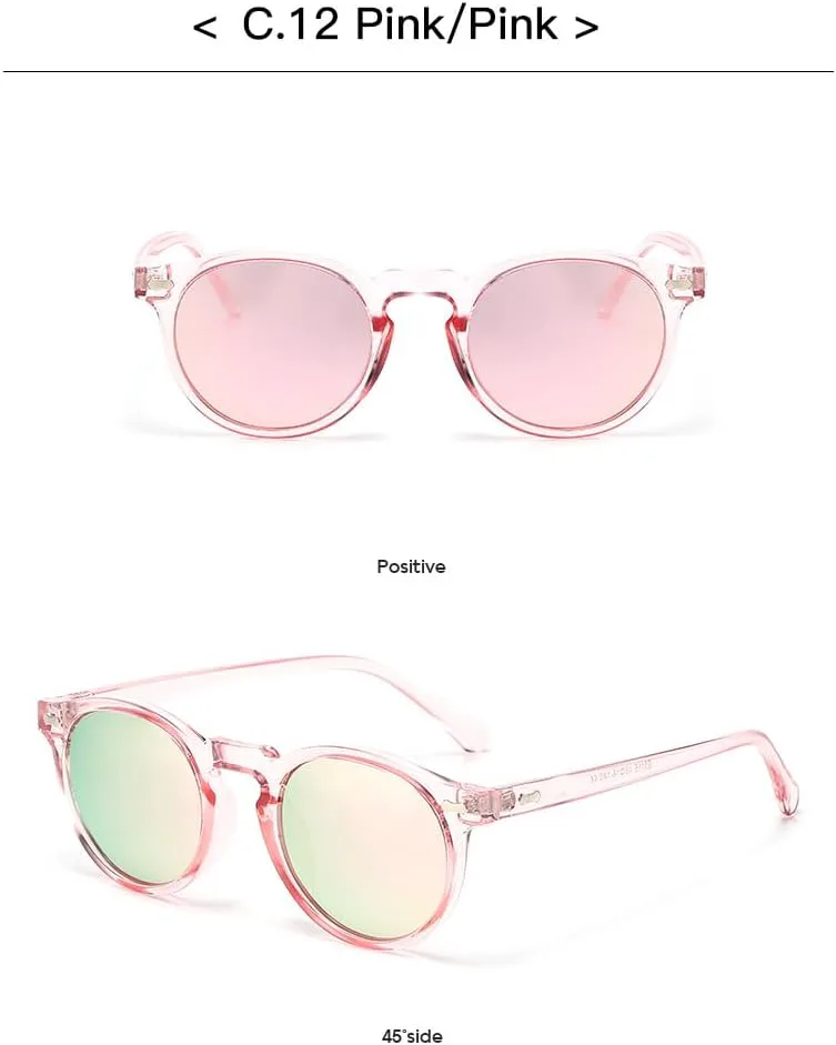 

Солнцезащитные очки в японском и корейском стиле, круглые поляризованные, ретро-дизайн, унисекс — ярко-черные с синими светоотражающими линзами C3 Generic