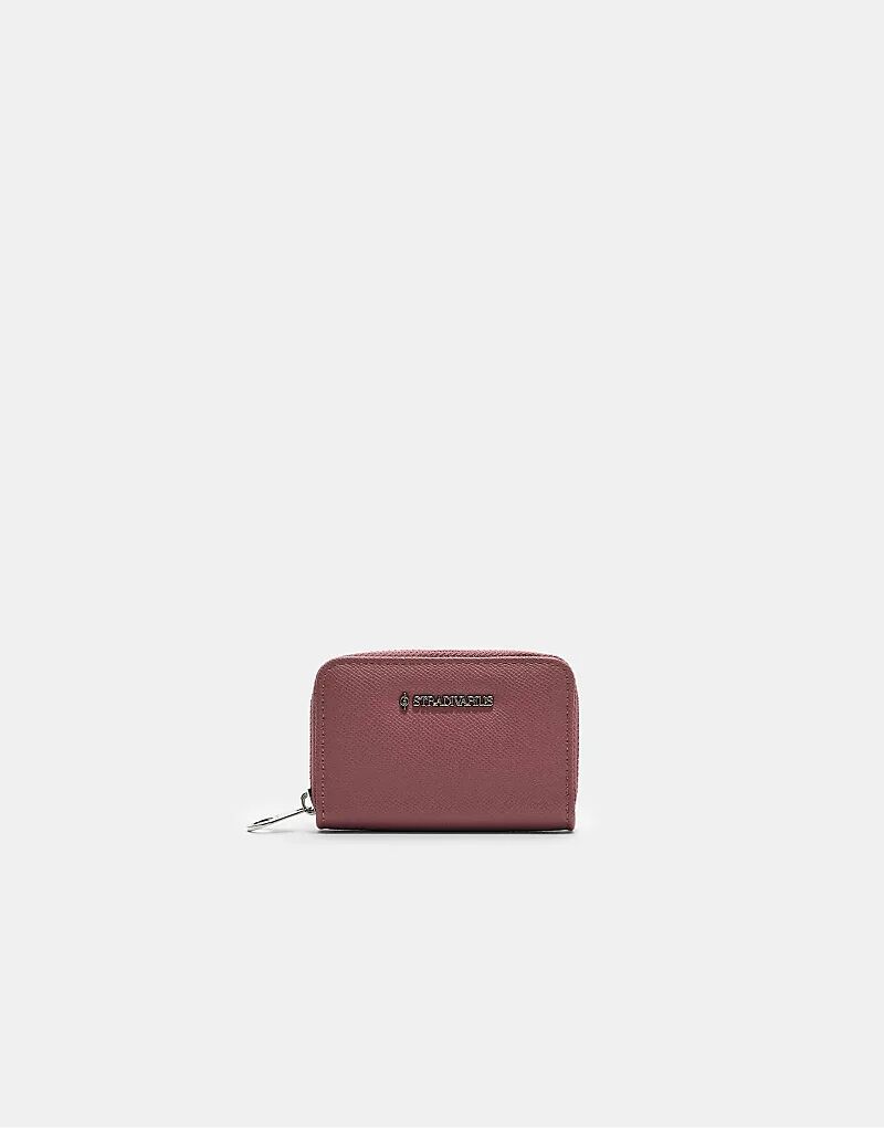 

Кошелек Stradivarius Basic на молнии бордового цвета