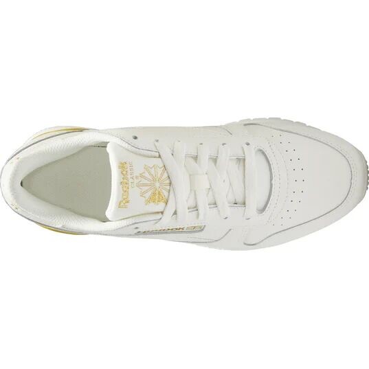 Кроссовки Reebok Classic кожаные женские, цвет Grau/Metallic Gold/Grau — фото 4