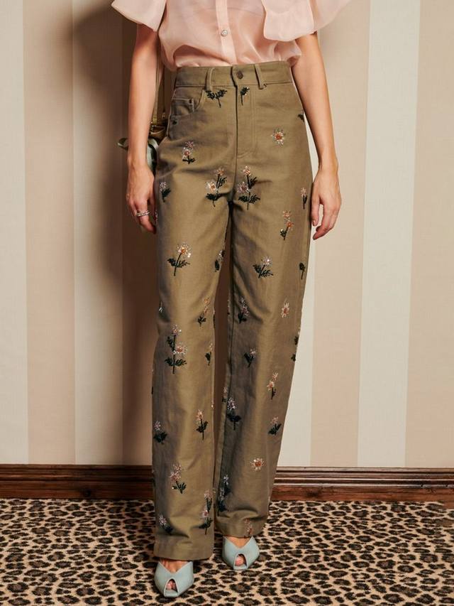 

Джинсы с пайетками в виде ромашек Sister Jane, Green