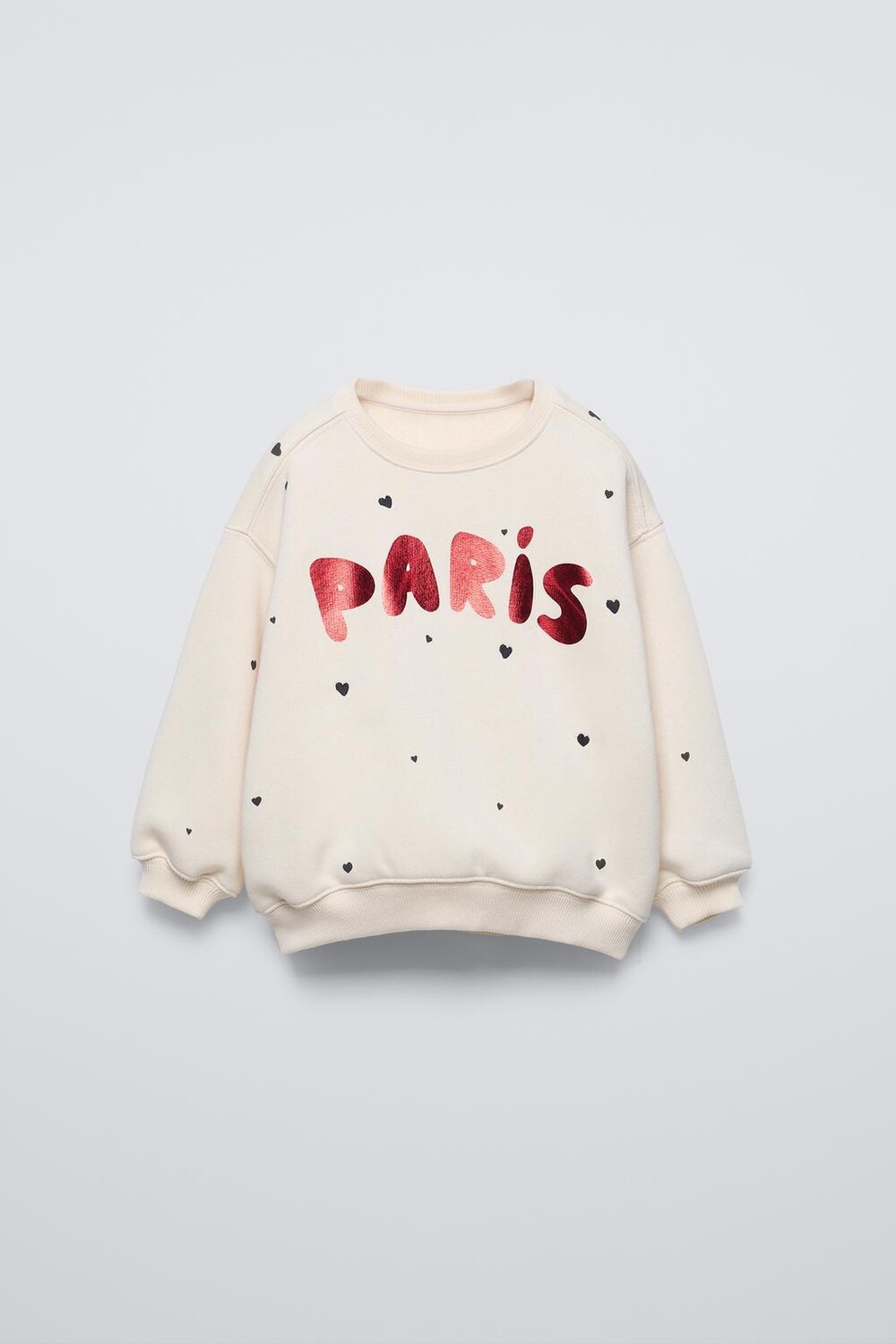 

Блестная толстовка париж ZARA, экрю