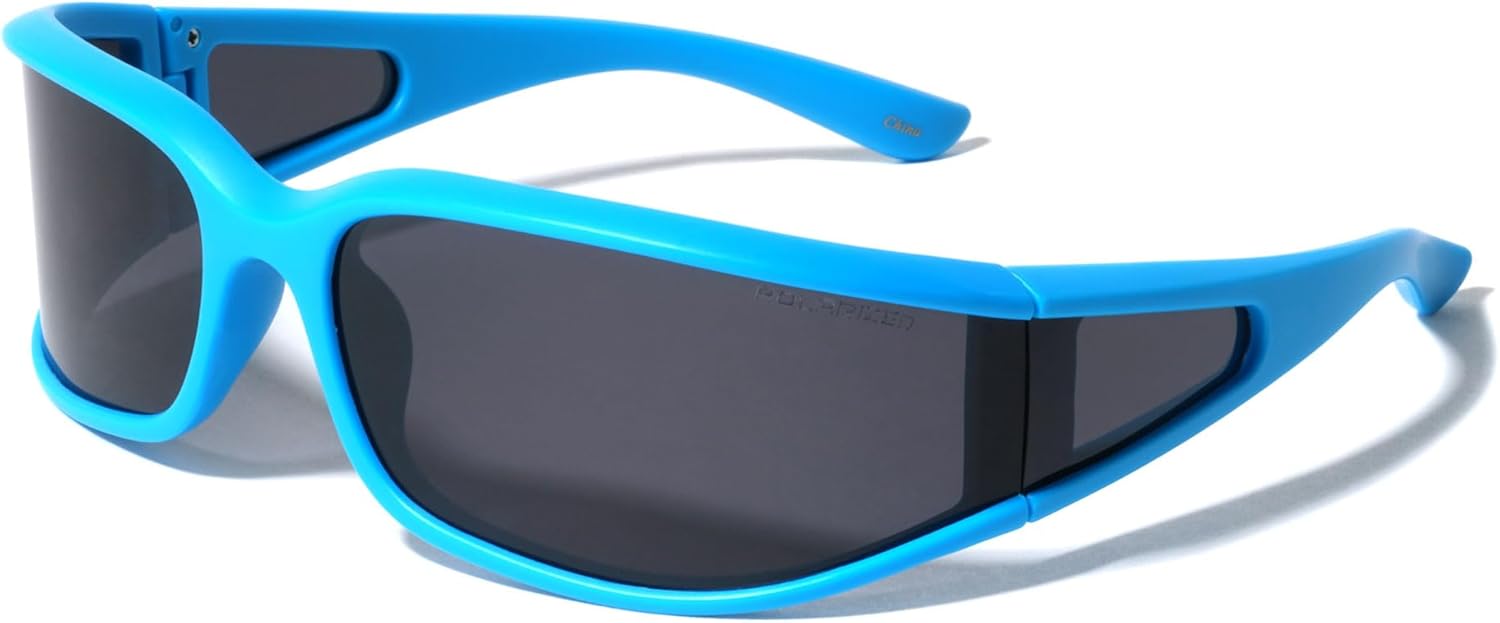 

Поляризованные футуристические солнцезащитные очки с увеличенными боковыми линзами овальной формы, модные, для мужчин и женщин, с защитой от УФ-излучения UV400 Sunglasses Luxe, Blue