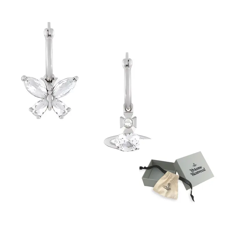 

Серьги для женщин, серебро, латунь, гальваническое покрытие, фианит, драгоценный камень Vivienne Westwood, серебряный