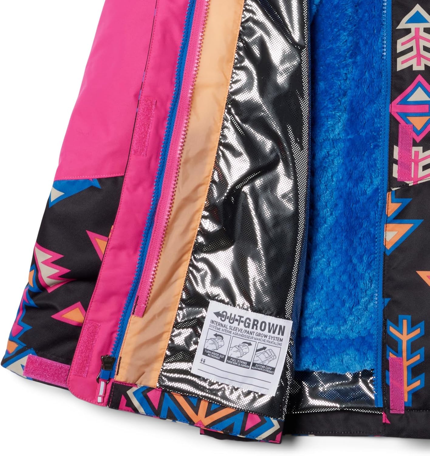 Columbia детская куртка Bugaboo II Fleece Interchange, Black Woven Nature, Fuchsia Fizz — фото 3