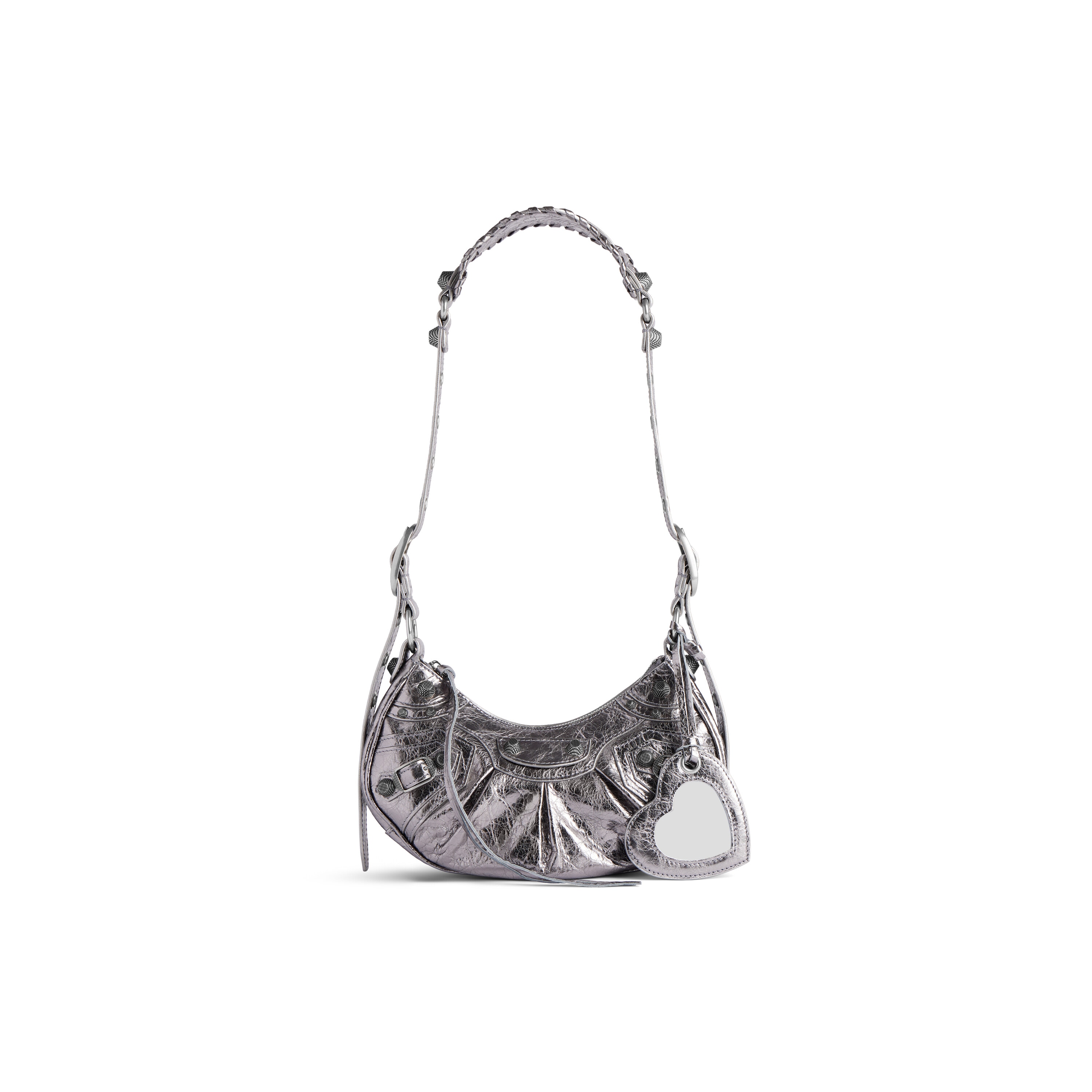 

Сумка через плечо Le Cagole XS металлизированная BALENCIAGA, серебряный