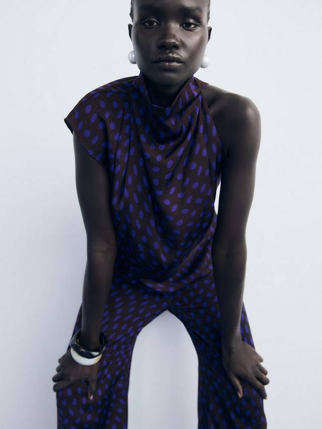 

Топ Deepy Polka Dot без рукавов Mango, Brown