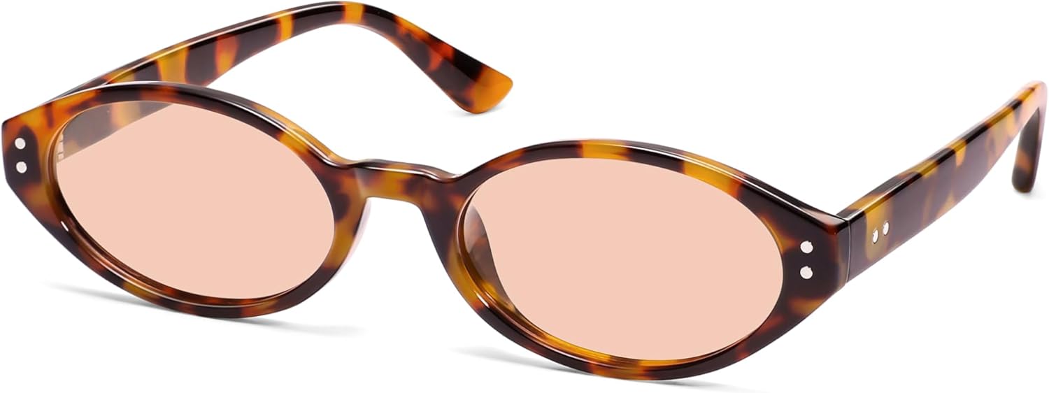 

Ретро овальные поляризованные солнцезащитные очки для женщин, стильные «кошачий глаз», модные очки в стиле 90-х, защита от УФ-излучения UV400 AP3743 Appassal, C5 Yellow Tortoise/Light Pink