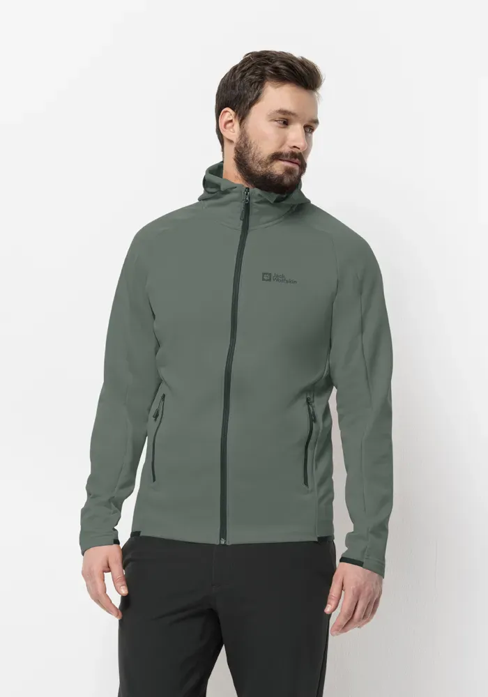 

Флисовая куртка Jack Wolfskin "ALPGRAT HOODED FZ M", с капюшоном, зеленый