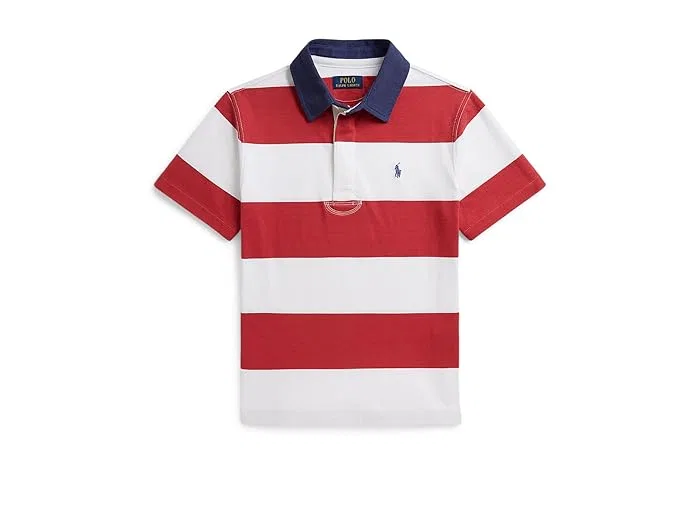 Рубашка поло с полоской хлопок Polo Ralph Lauren Kids, Nantucket Red/White