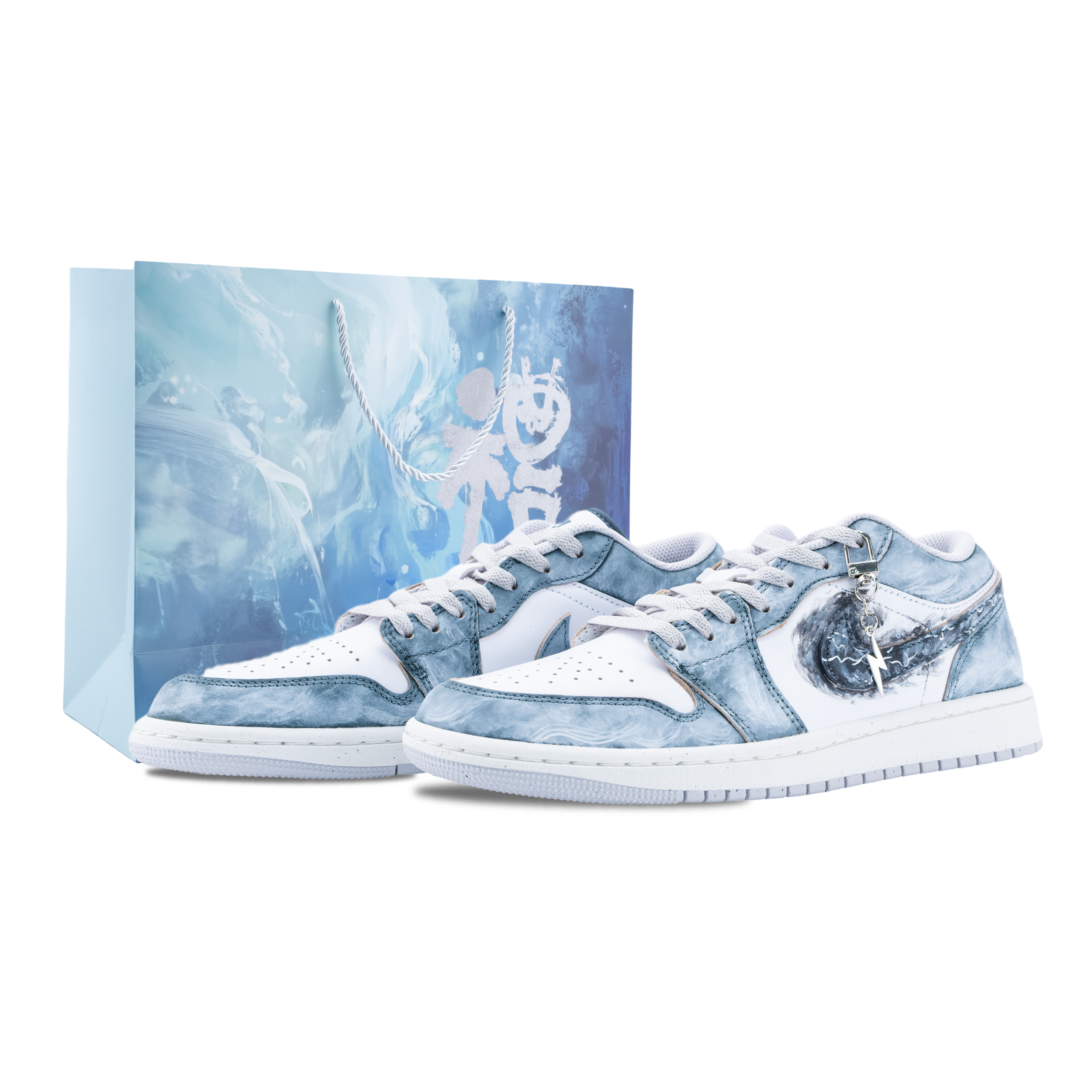 

Jordan Баскетбольные кроссовки Air 1 Low SE с противоскользящей подошвой, износостойкие, светло-голубые, для подростков