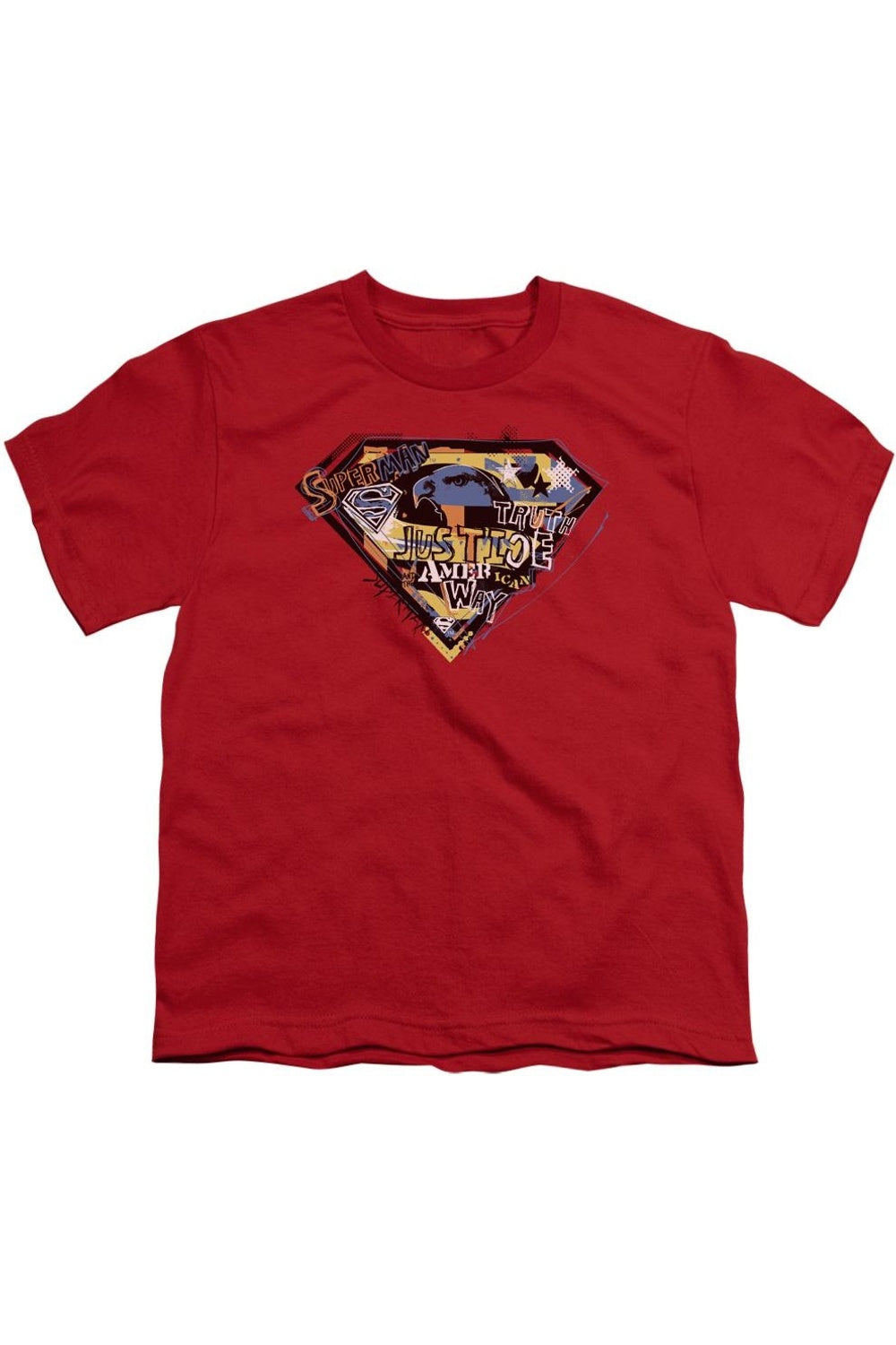 

Футболка с коротким рукавом для детей "Superman: Американский путь" Gildan, красный