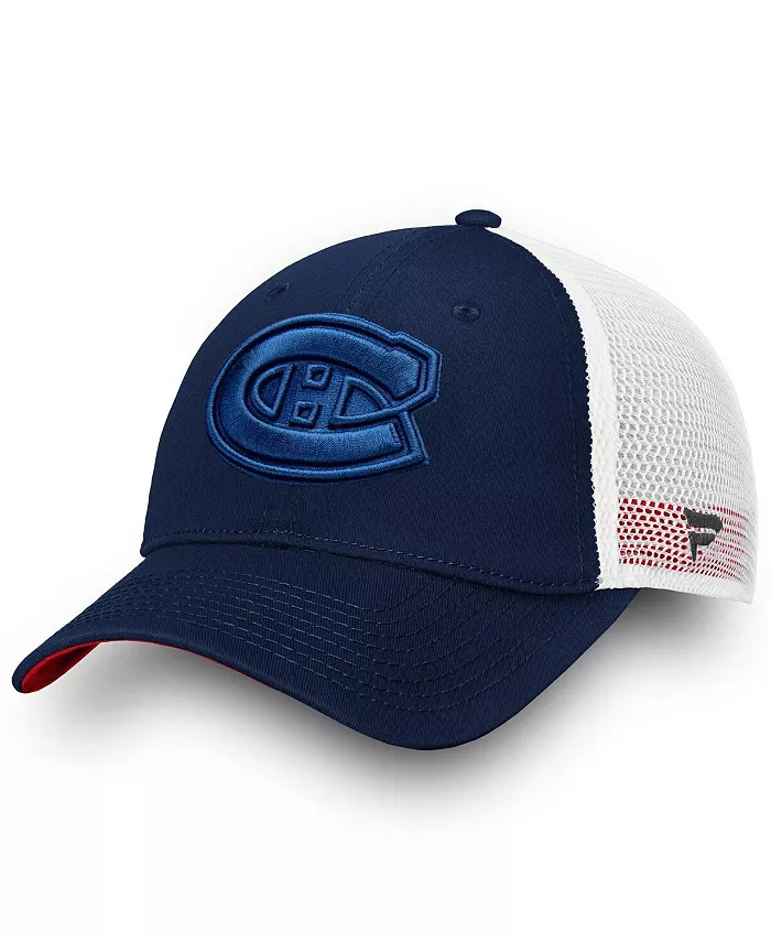 

Женская регулируемая кепка-тракер Montreal Canadiens в сине-белом цвете с фирменным логотипом Fanatics