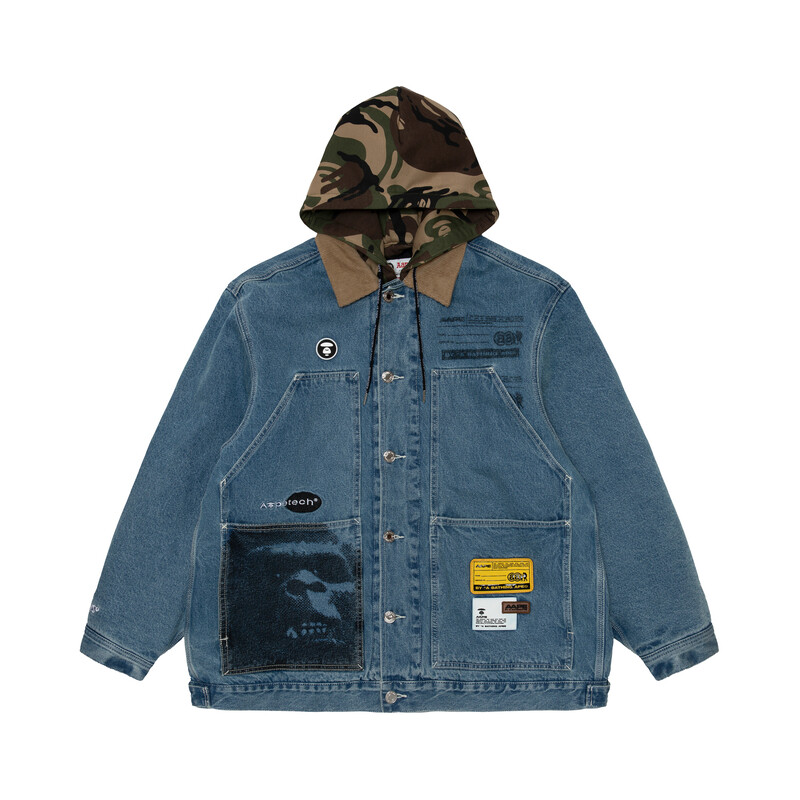 

Джинсовая куртка мужская синяя BLX Aape, синий