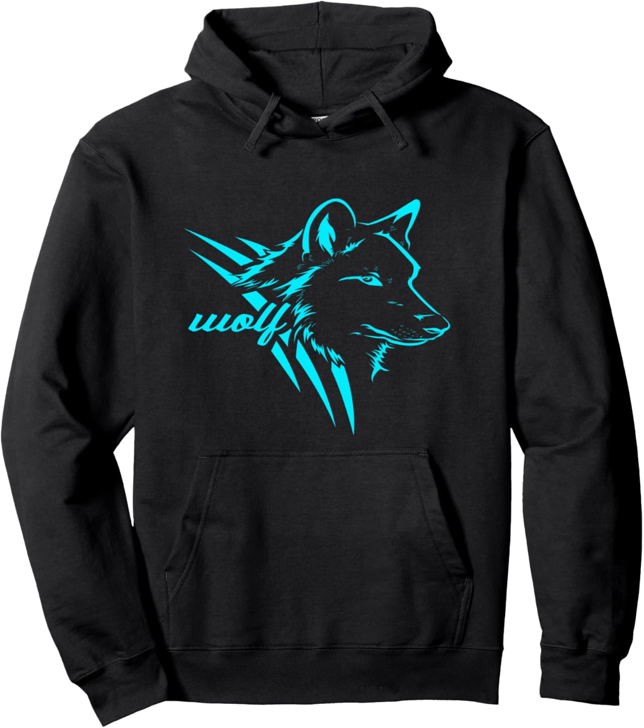 

Толстовка с изображением свирепого волка, синий, вид сбоку Ferocious Wolf Blue Side View Craze Tees