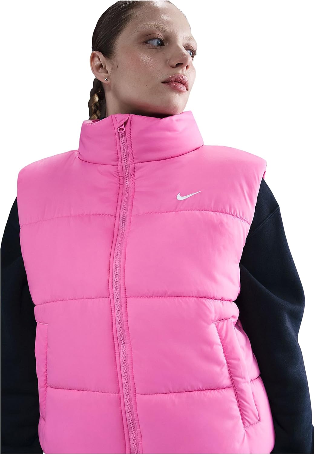 Женский спортивный жилет Nike Therma-fit с синтетическим утеплителем, розовый — фото 3