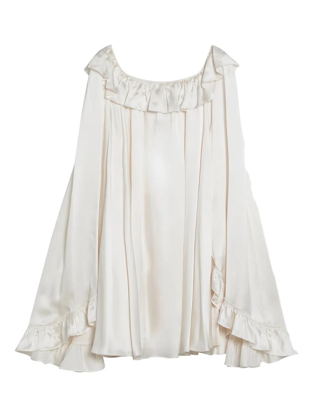 

Платье мини с оборками на рукавах CHLOÉ, белый