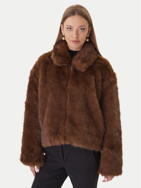 

Меховое пальто regular fit 59474JB3 Bardot, коричневый