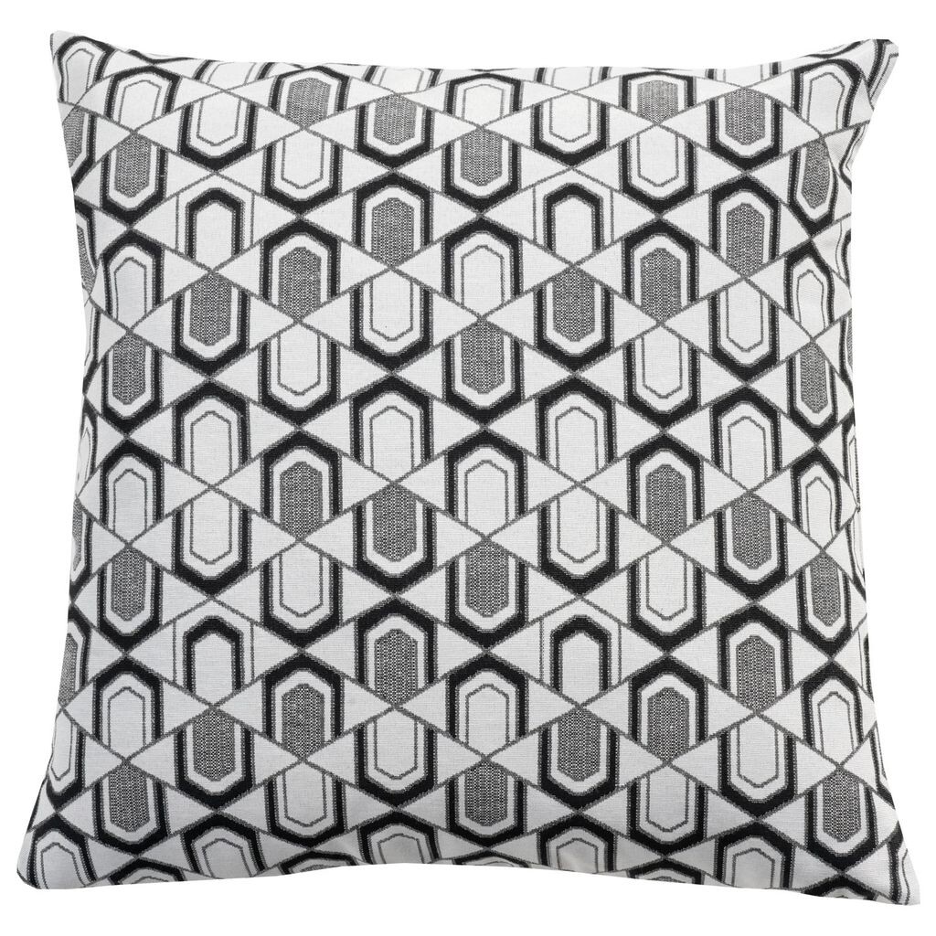 

Чехол на подушку - черный - белый - полиэстер - хлопок - 50 х 50 см - на молнии Yve!