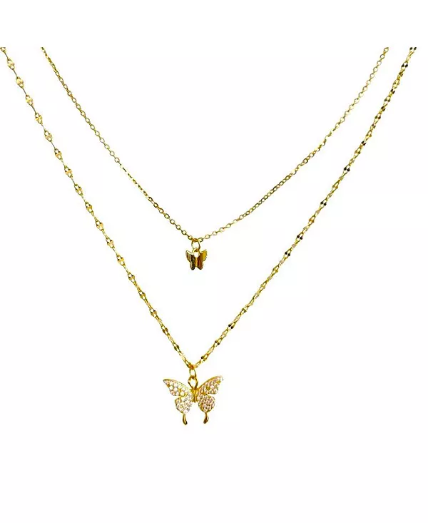 

Порхающая элегантность: двухслойное золотое ожерелье с бабочками Hollywood Sensation, gold