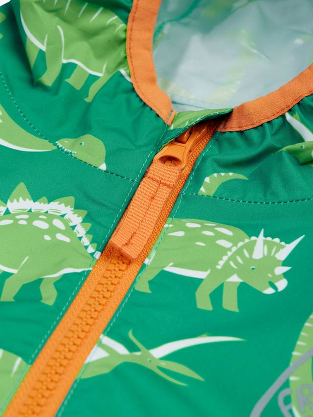 Детский динозавр водонепроницаемая куртка для любой погоды Frugi, Green — фото 4