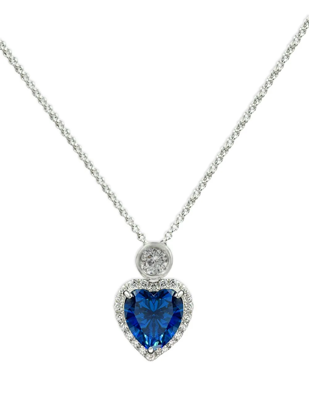 

Колье Sapphire Blue Ocean Heart Juwelina Paris, серебяный