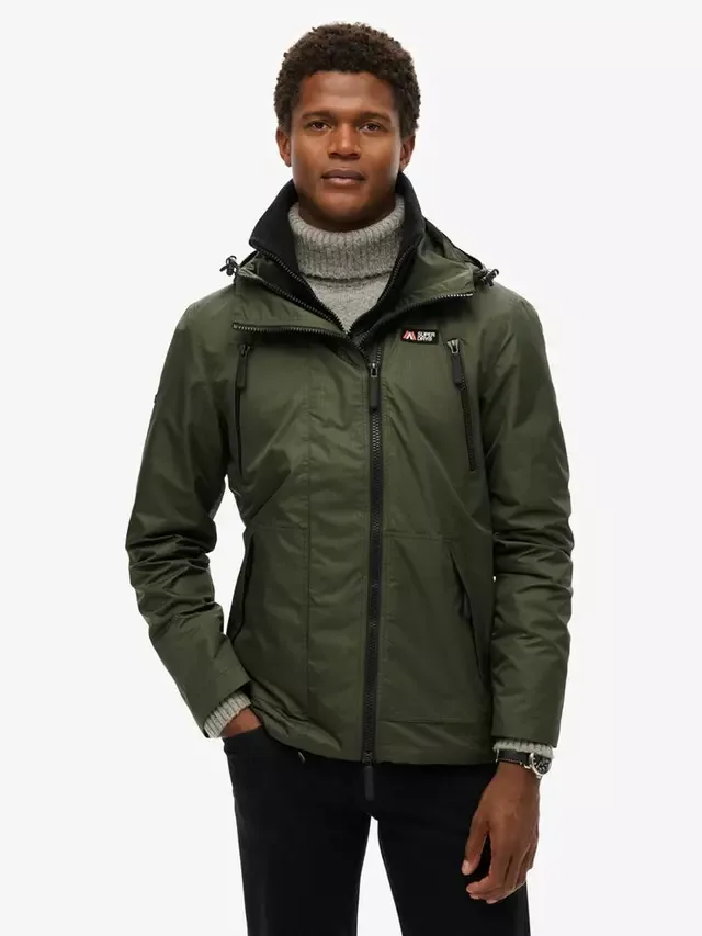 Ветровка с капюшоном в горном стиле Superdry, Olive Green — фото 3